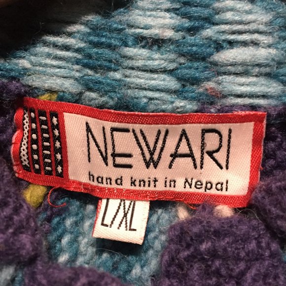 NEWARI HAND KNIT CARDIGAN SWEATERS SIZE XL - Picture 8 of 8